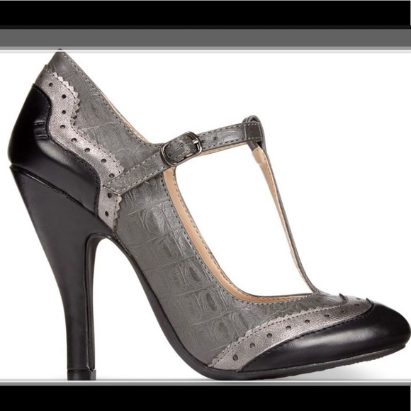 Black&Gray Mary Janes w/ mid strap Sz8.5 - Picture 1 of 14